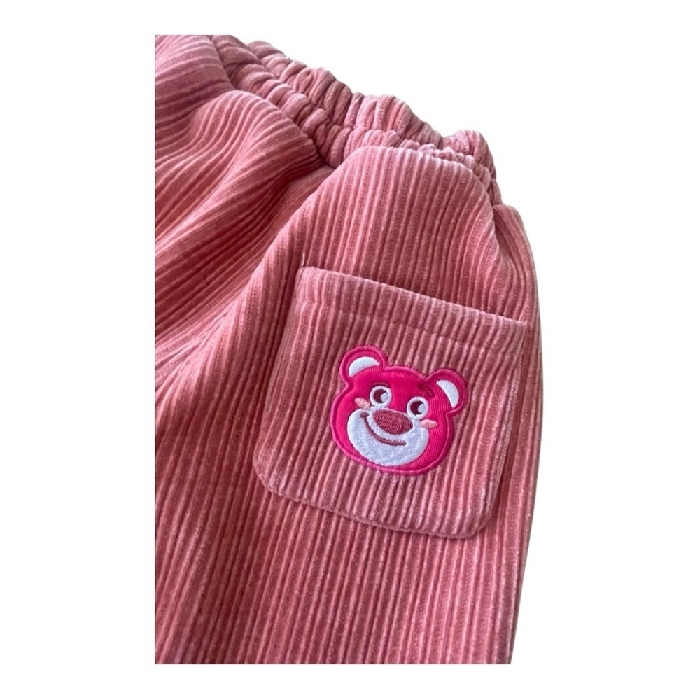 Baby Corduroy Pants Set - Pink and Cream cute bunny and bear Size 6m TAIPI BEAR - Picture 4 of 10